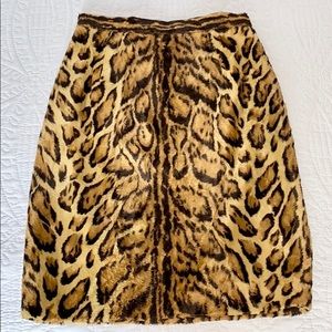 VINTAGE Faux Fur high waisted pencil mini skirt